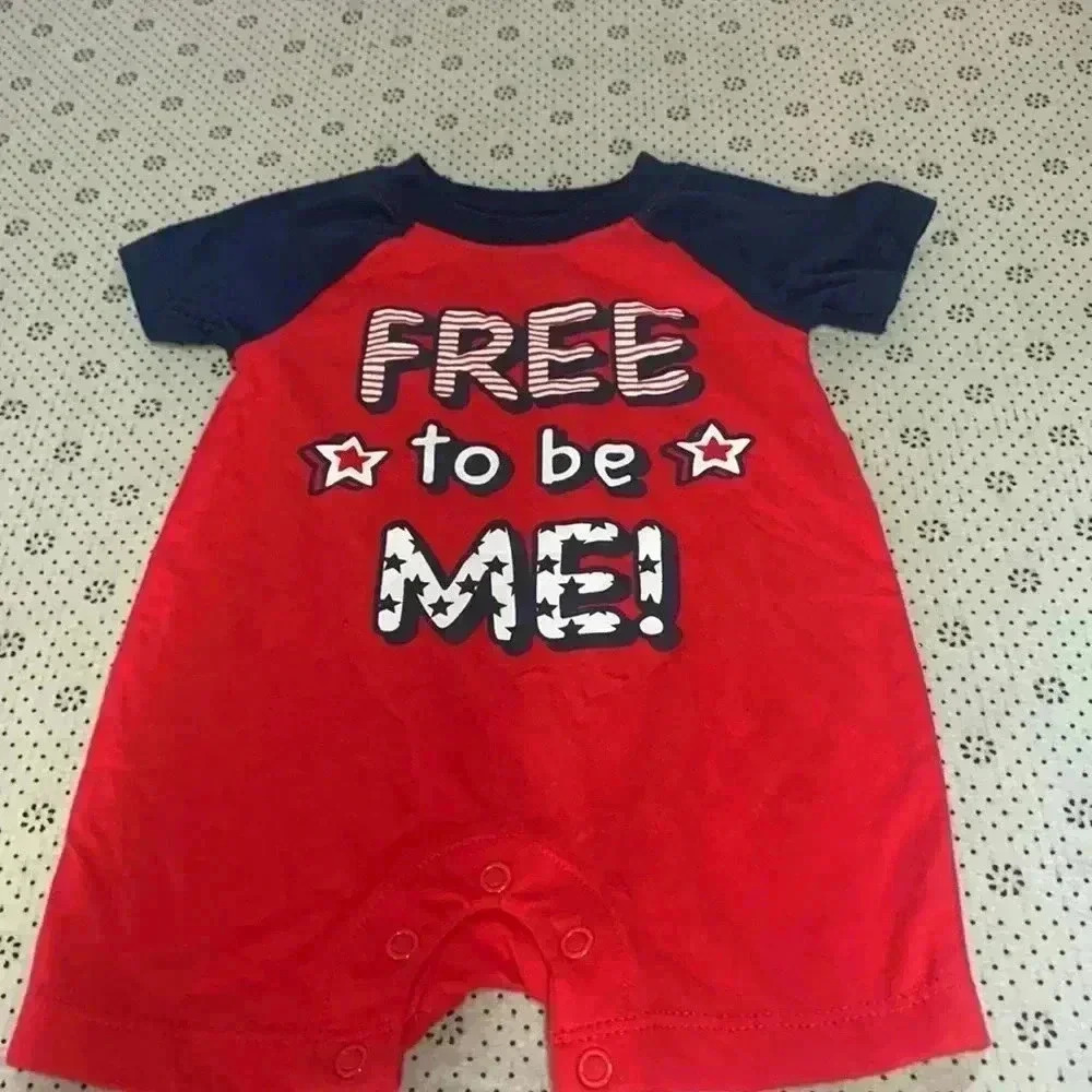 Patriotic boys baby romper